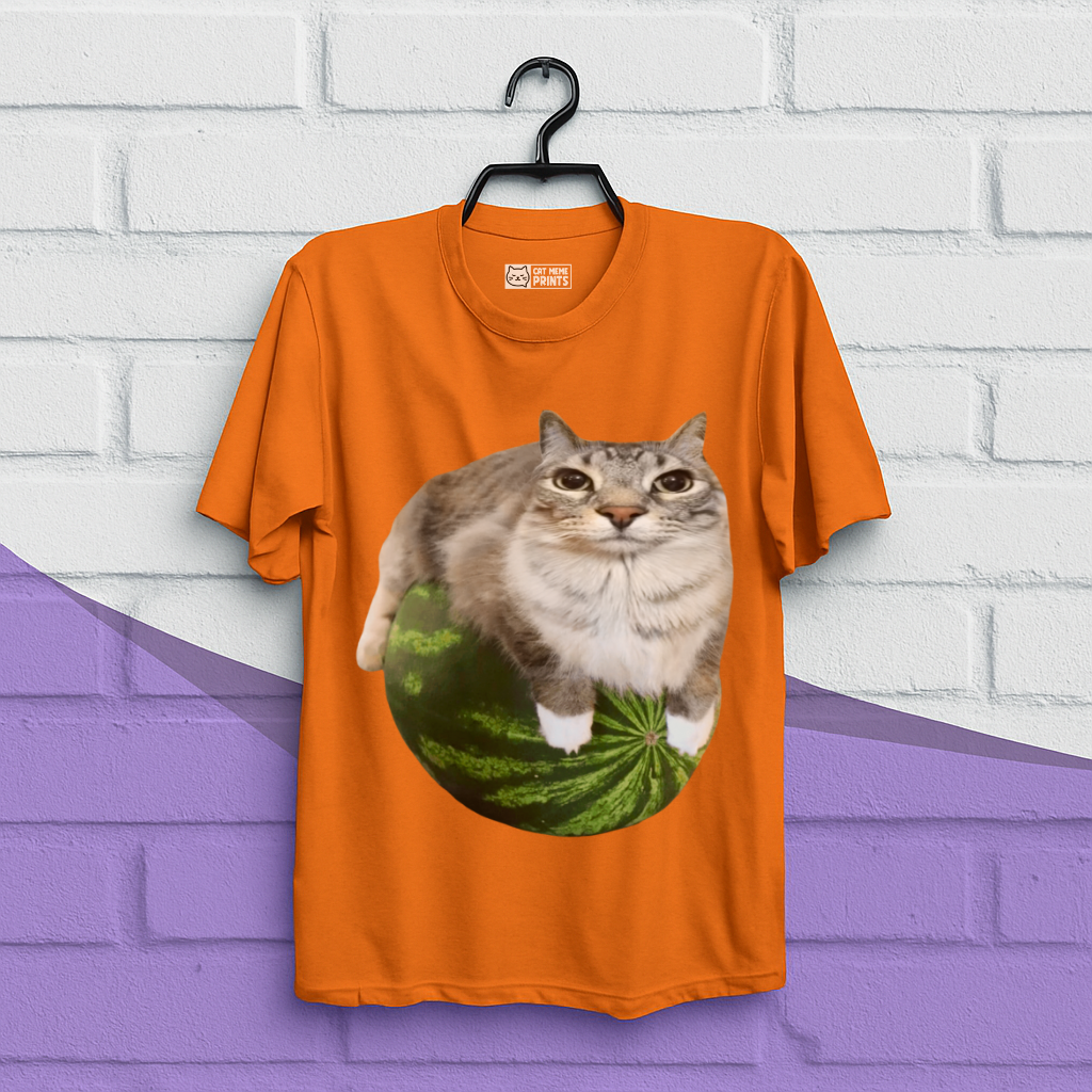 Watermelon Cat Meme T-Shirt