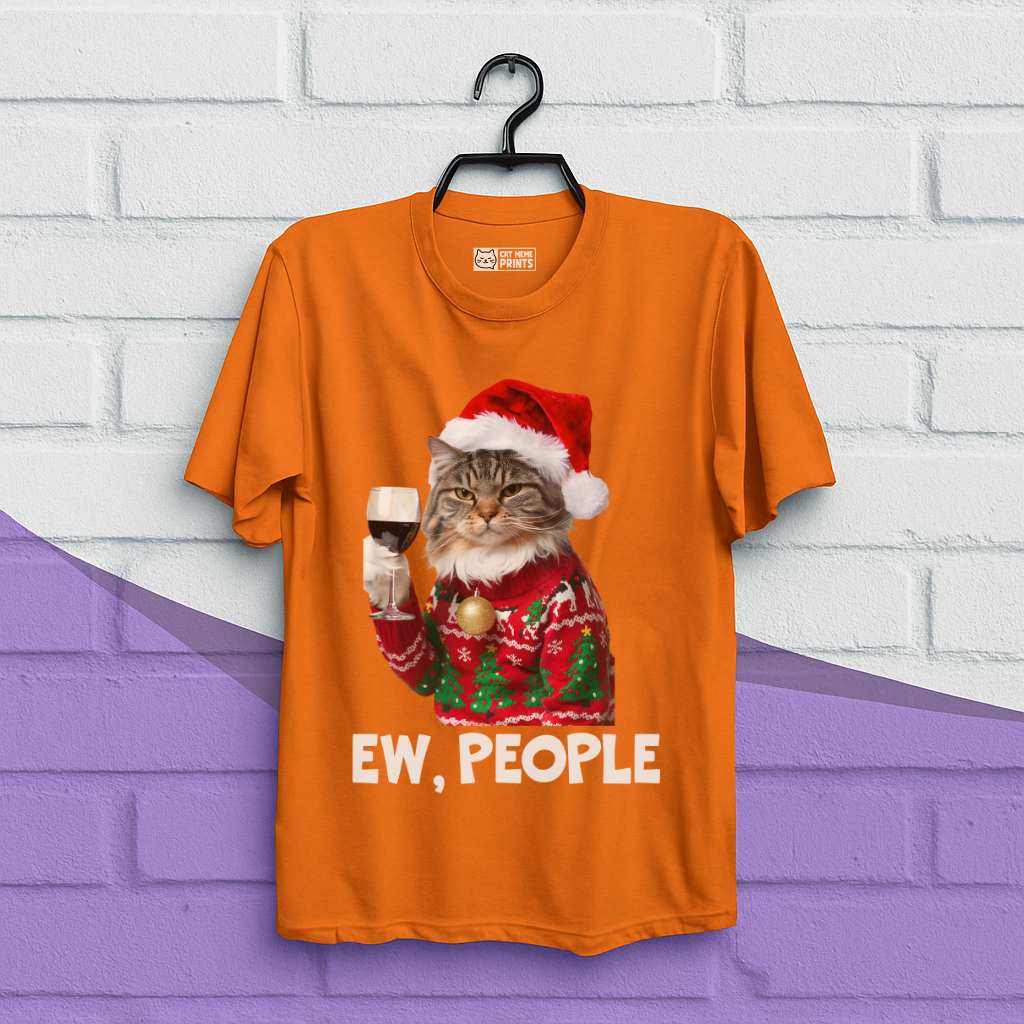 Ew People Cat Meme Christmas T-Shirt