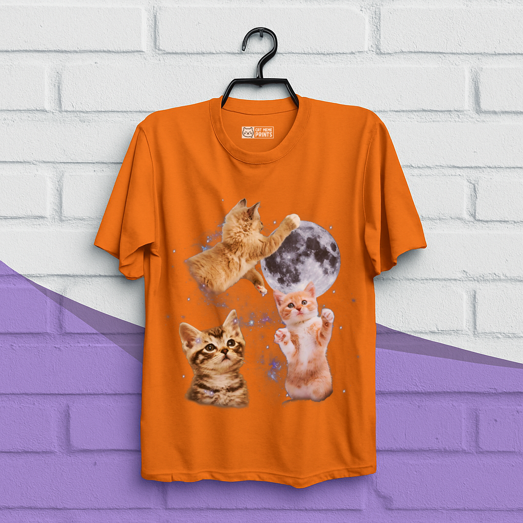 Three Cats Howling Moon T-Shirt