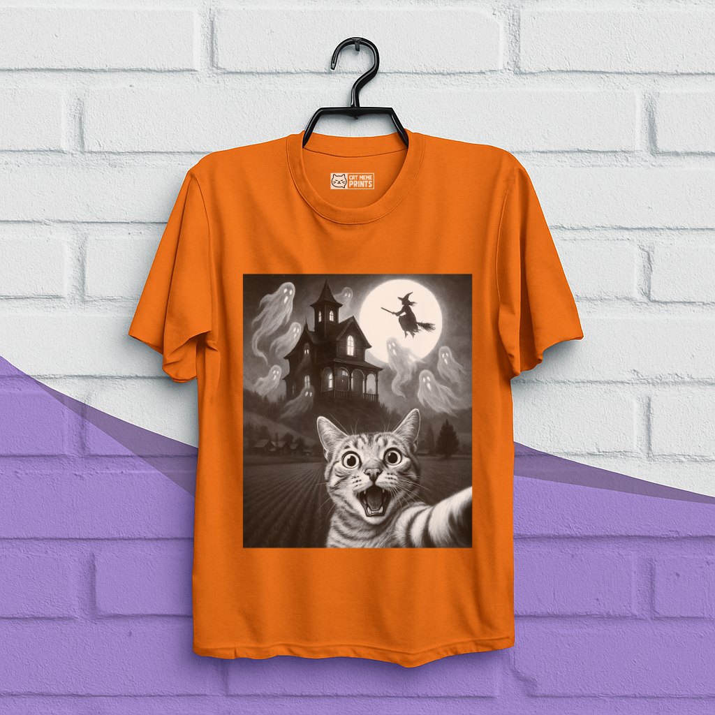 Cat Selfie with Skeleton T-Shirt