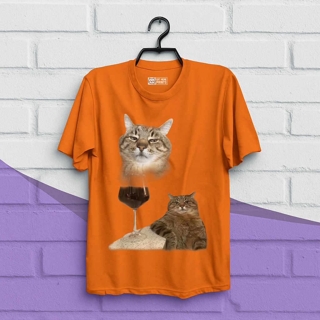 Cat Drinking Meme T-Shirt