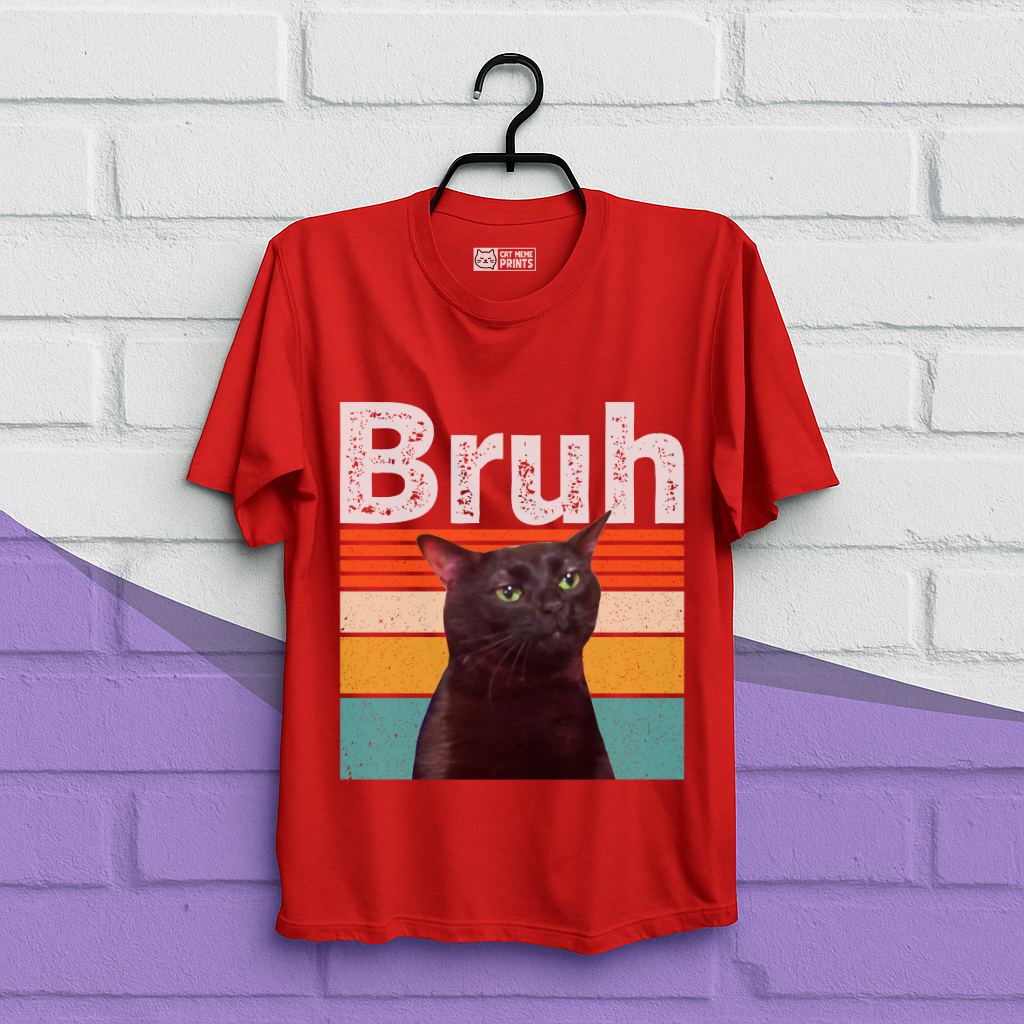 Bruh Cat Meme Vintage T-Shirt