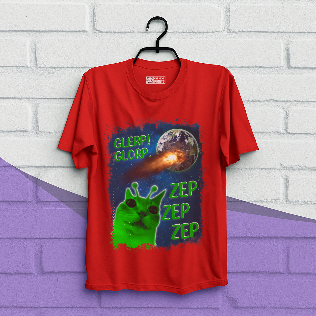 Glerp Glorp Zep Alien Cat T-Shirt