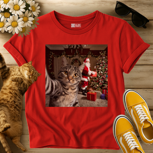 Cat Selfie with Santa Claus T-Shirt