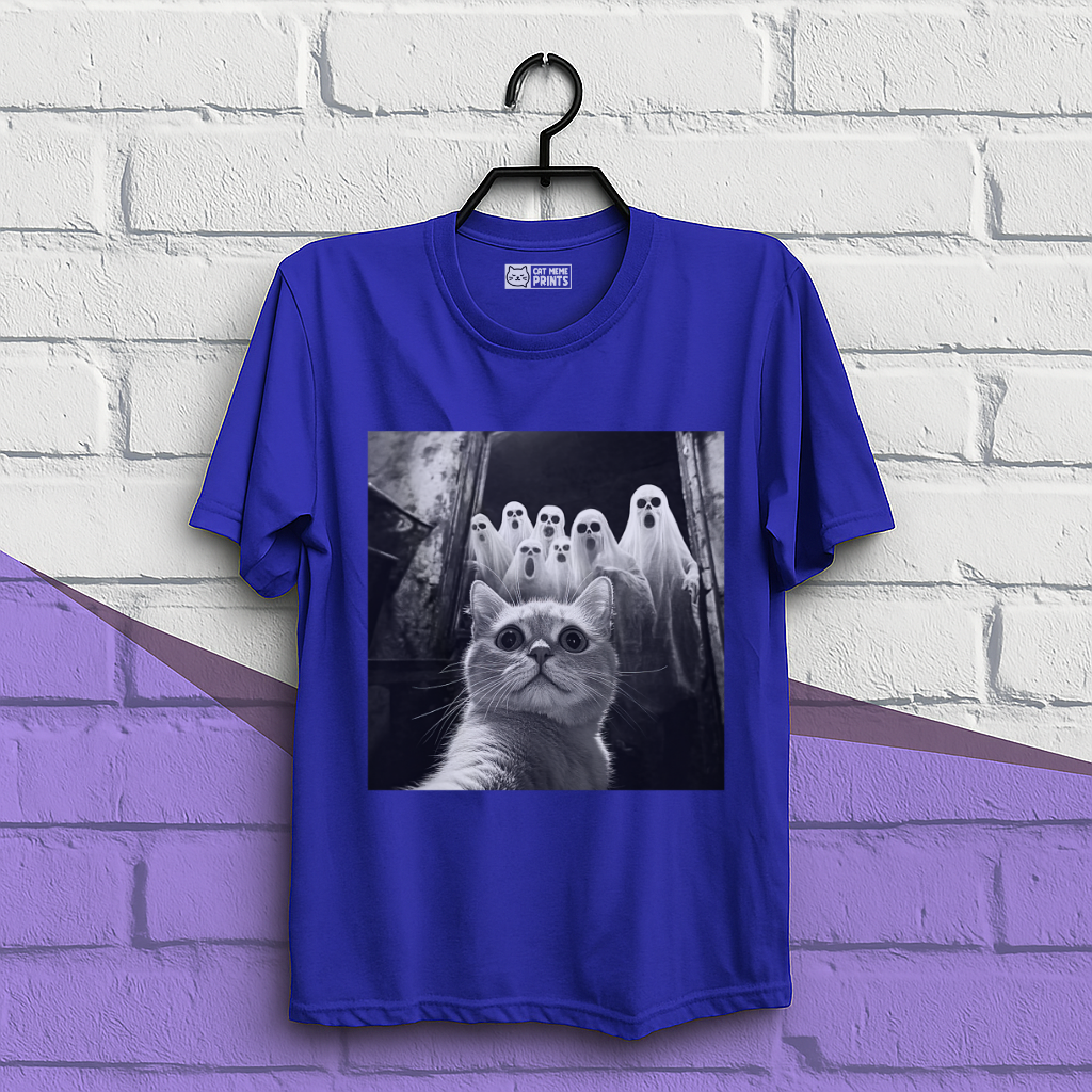 Cat Selfie With Ghosts T-Shirt