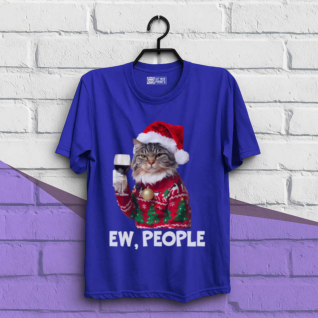 Ew People Cat Meme Christmas T-Shirt
