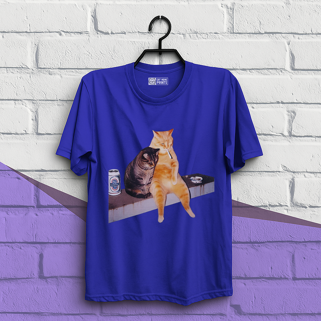 Cat Smoking & Drinking T-Shirt