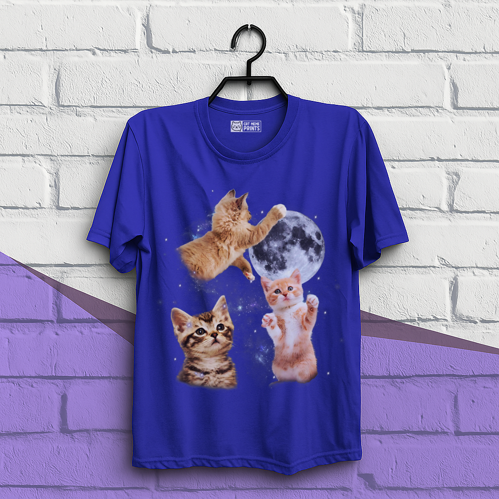 Three Cats Howling Moon T-Shirt