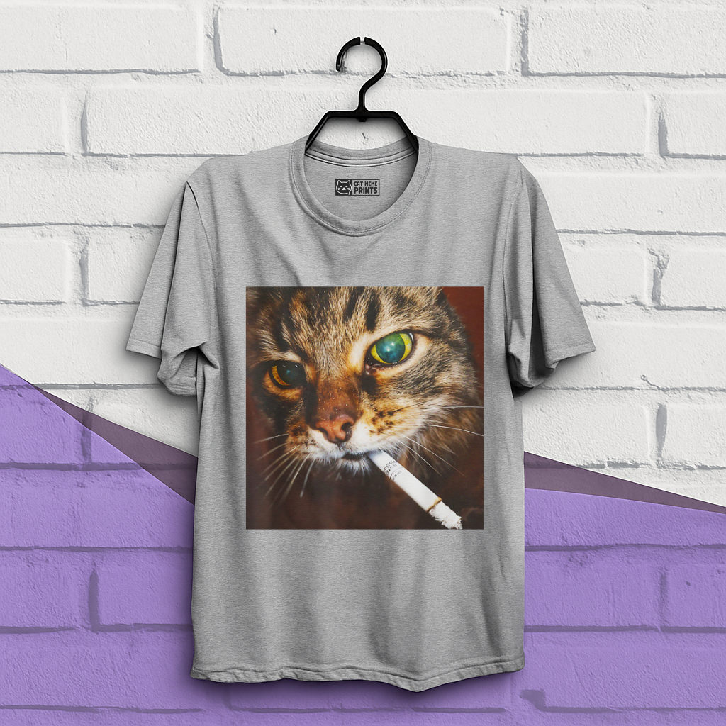 Funny Smoking Cat Meme T-Shirt