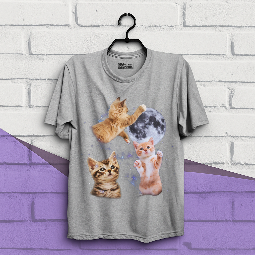 Three Cats Howling Moon T-Shirt