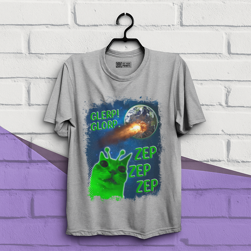 Glerp Glorp Zep Alien Cat T-Shirt