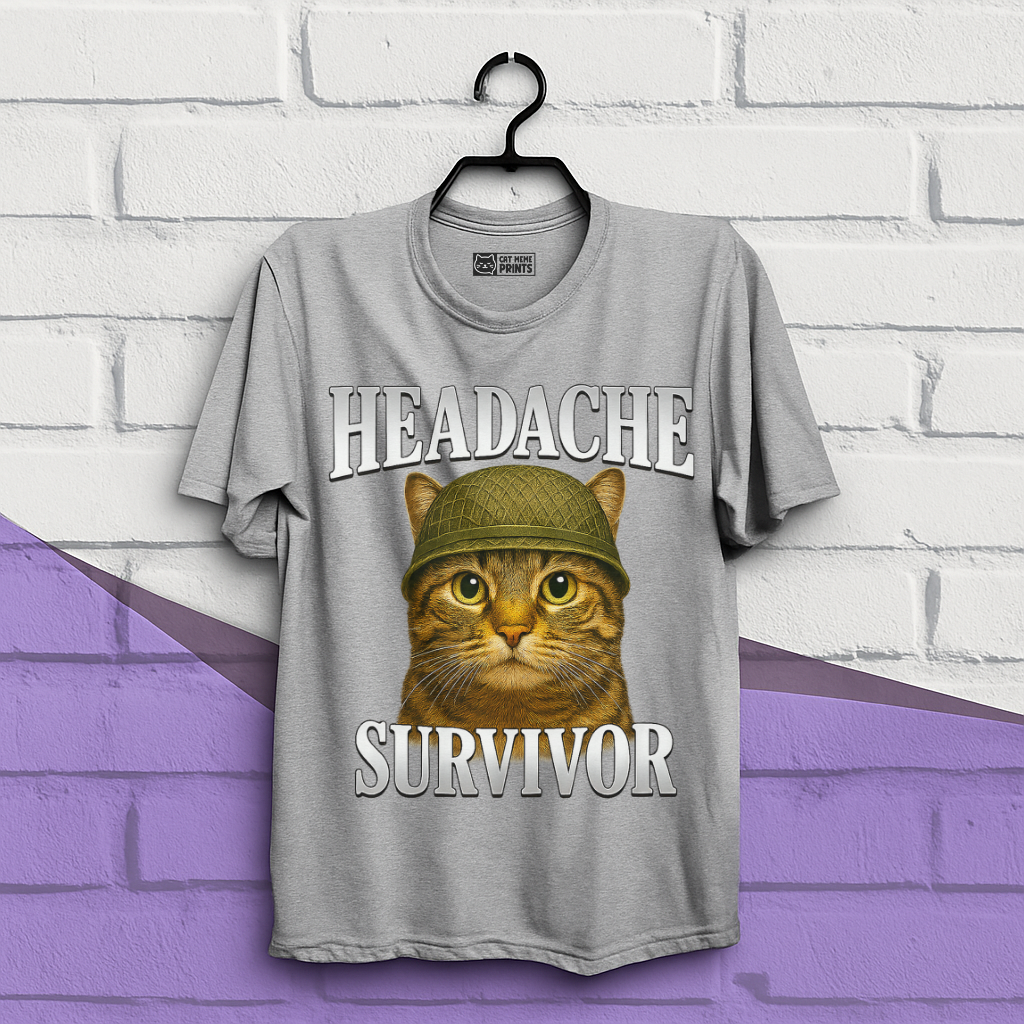 Headache Survivor Cat T-Shirt
