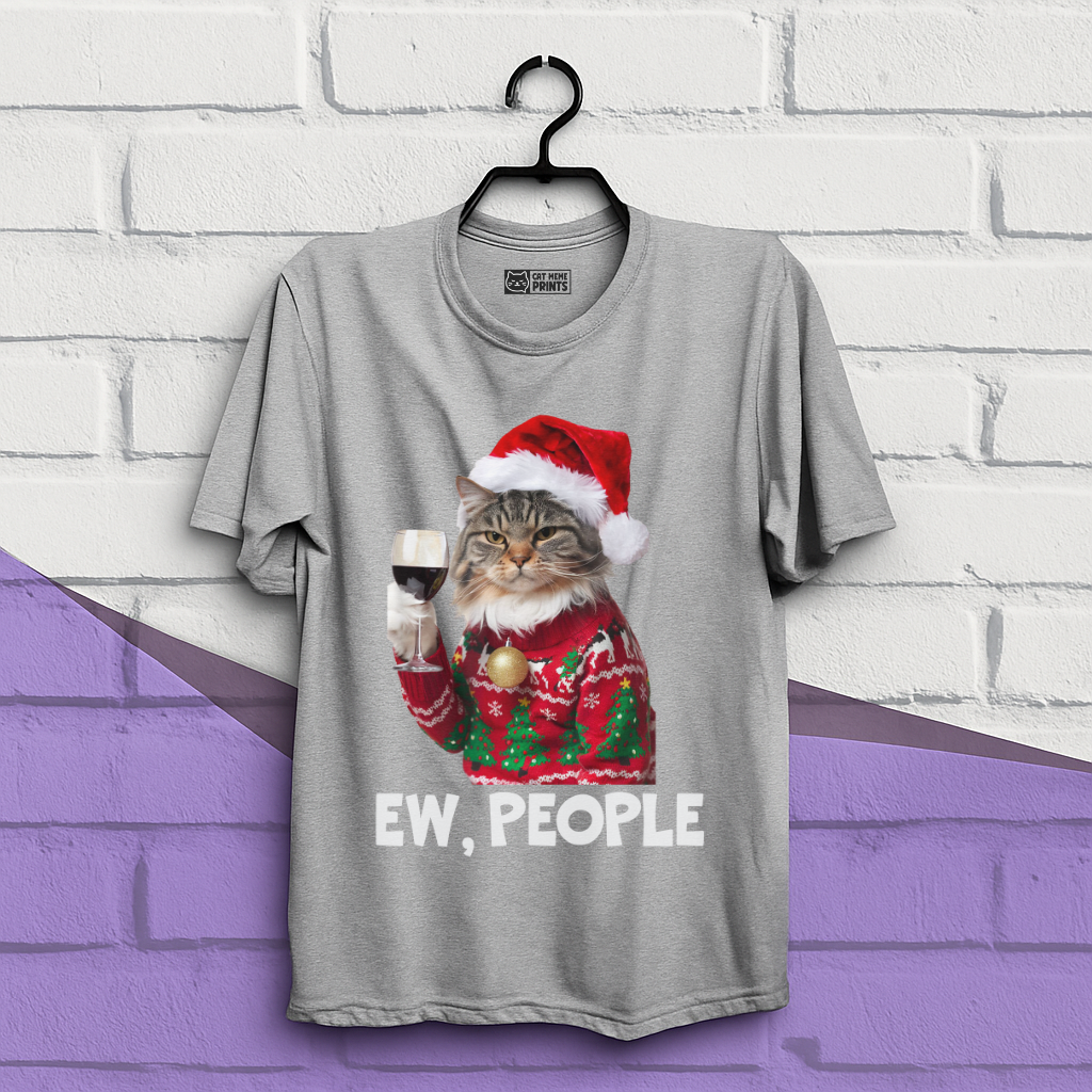 Ew People Cat Meme Christmas T-Shirt