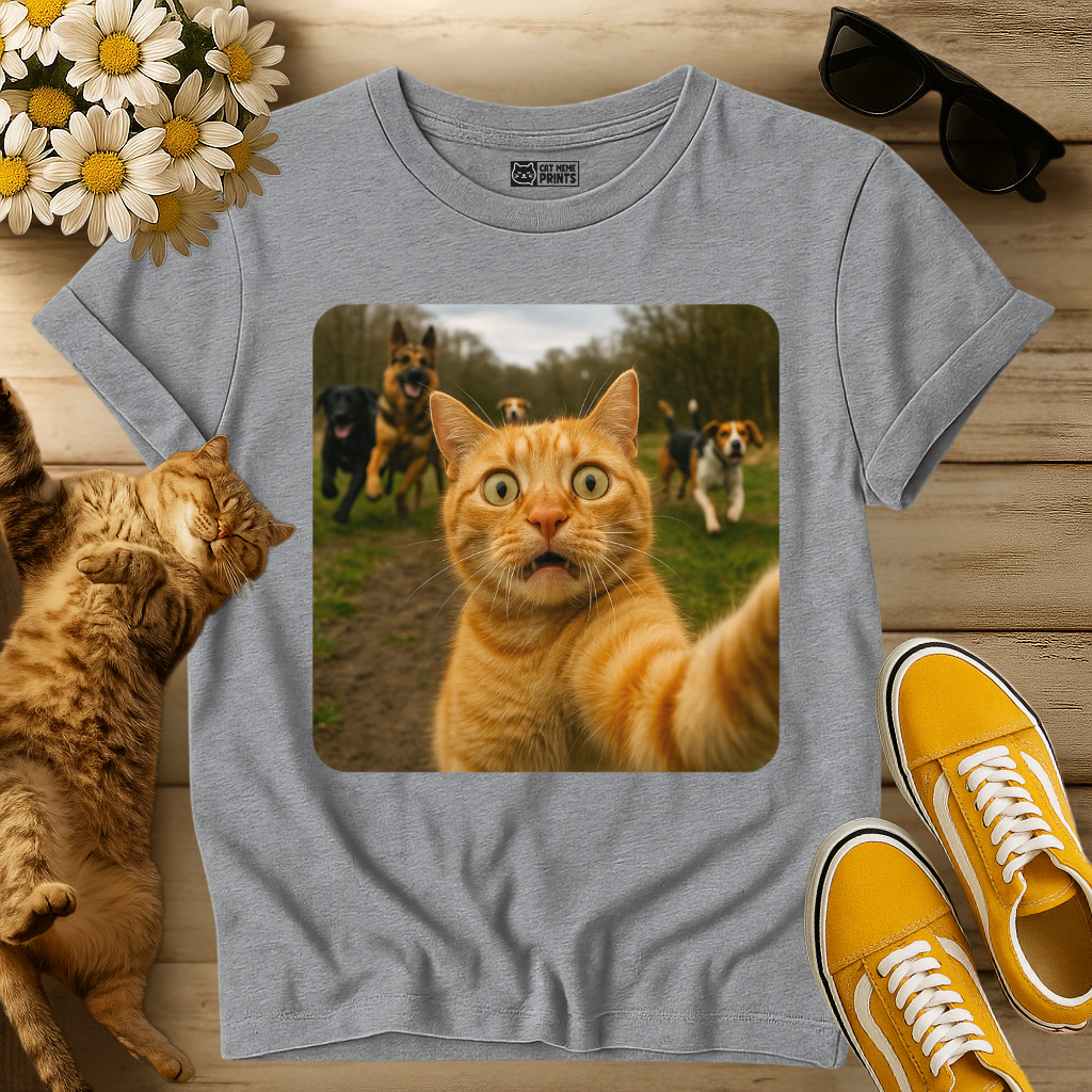 Cat Selfie With Dogs T-Shirt