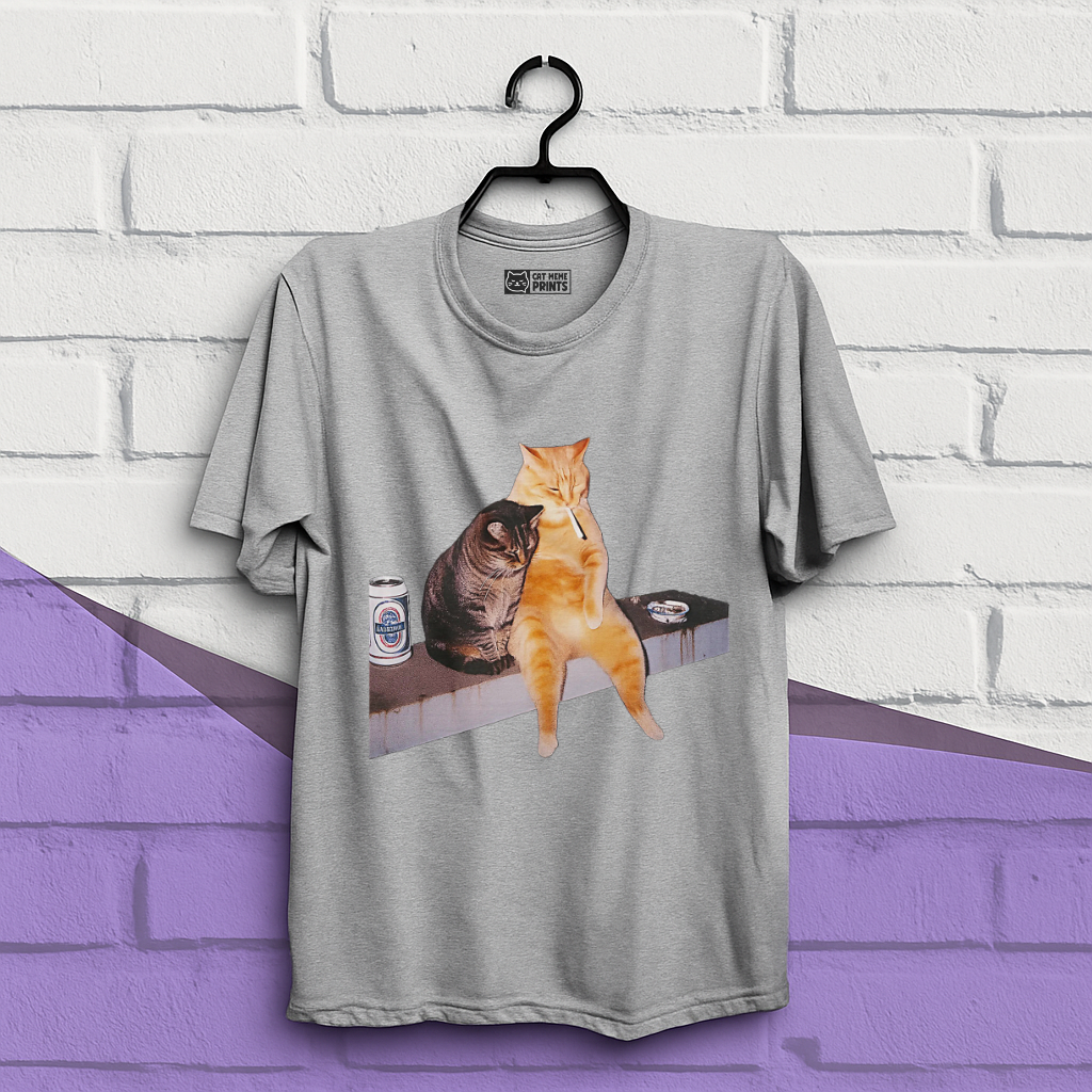 Cat Smoking & Drinking T-Shirt