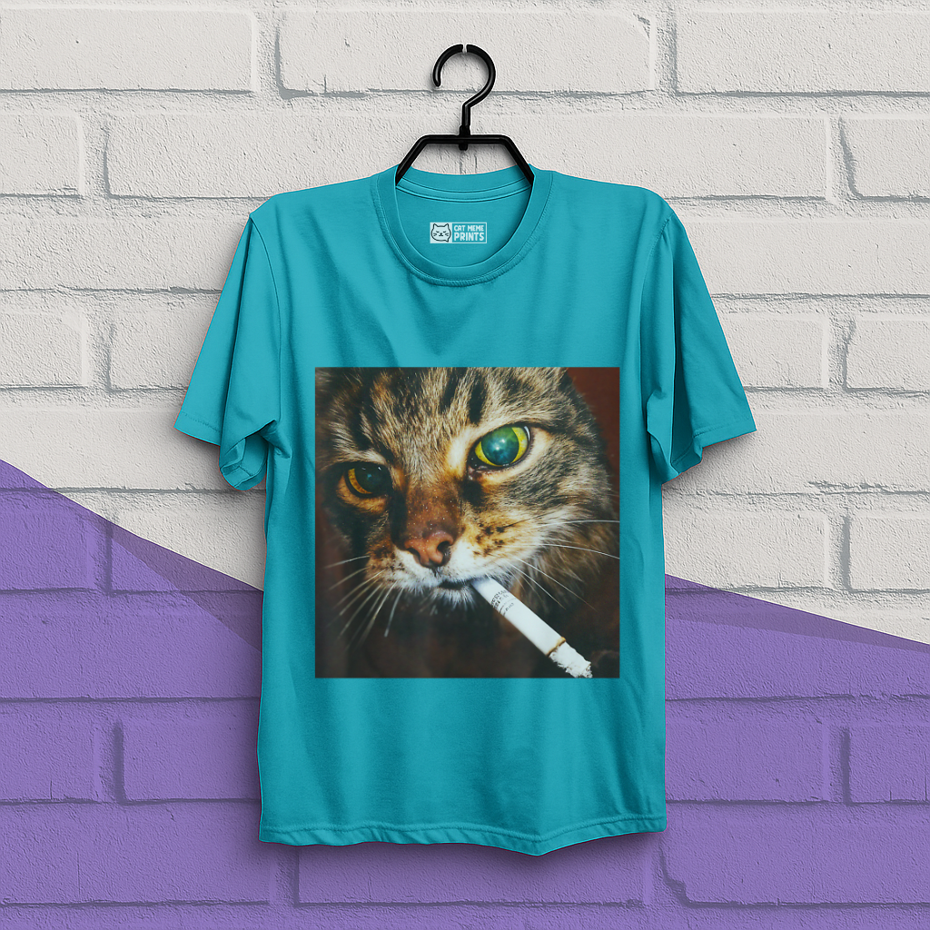 Funny Smoking Cat Meme T-Shirt