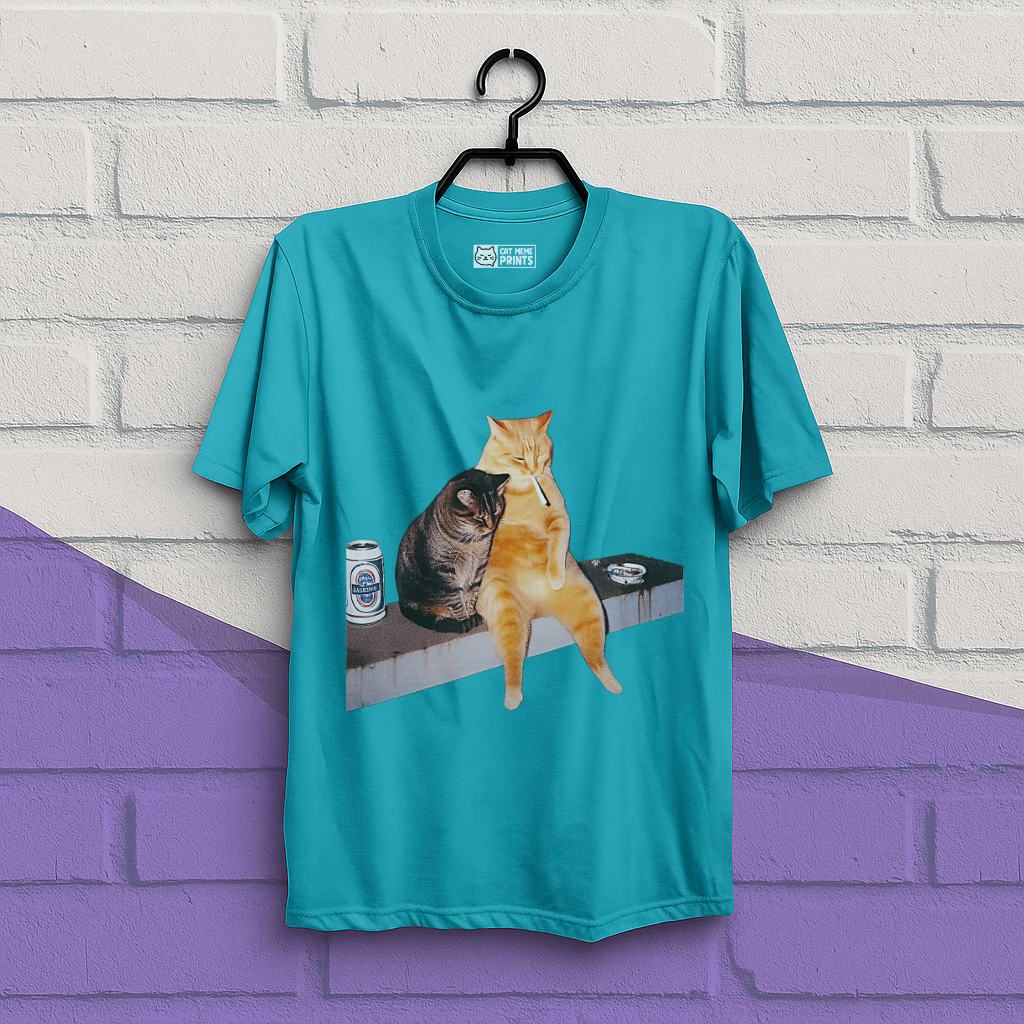 Cat Smoking & Drinking T-Shirt