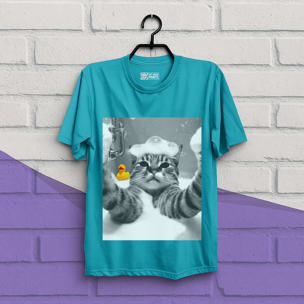 Cat Selfie in Bathtub T-Shirt