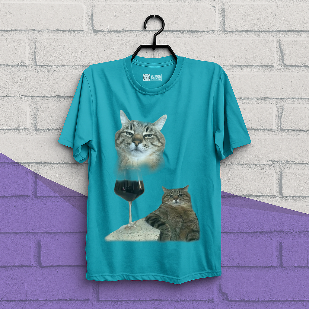 Cat Drinking Meme T-Shirt
