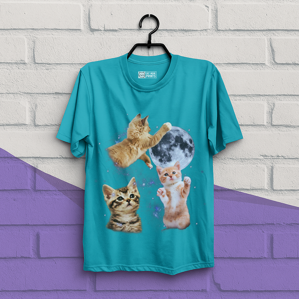 Three Cats Howling Moon T-Shirt