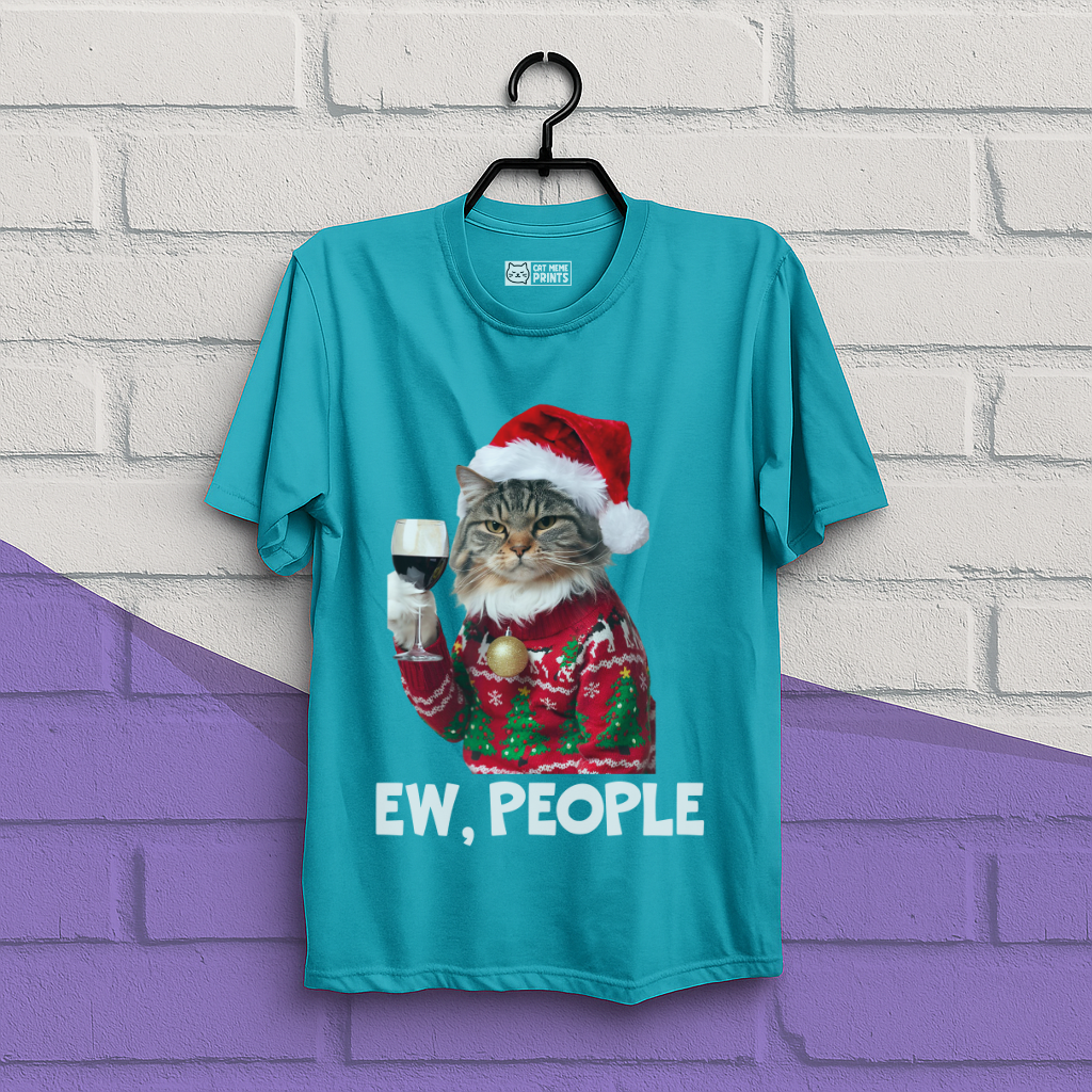 Ew People Cat Meme Christmas T-Shirt