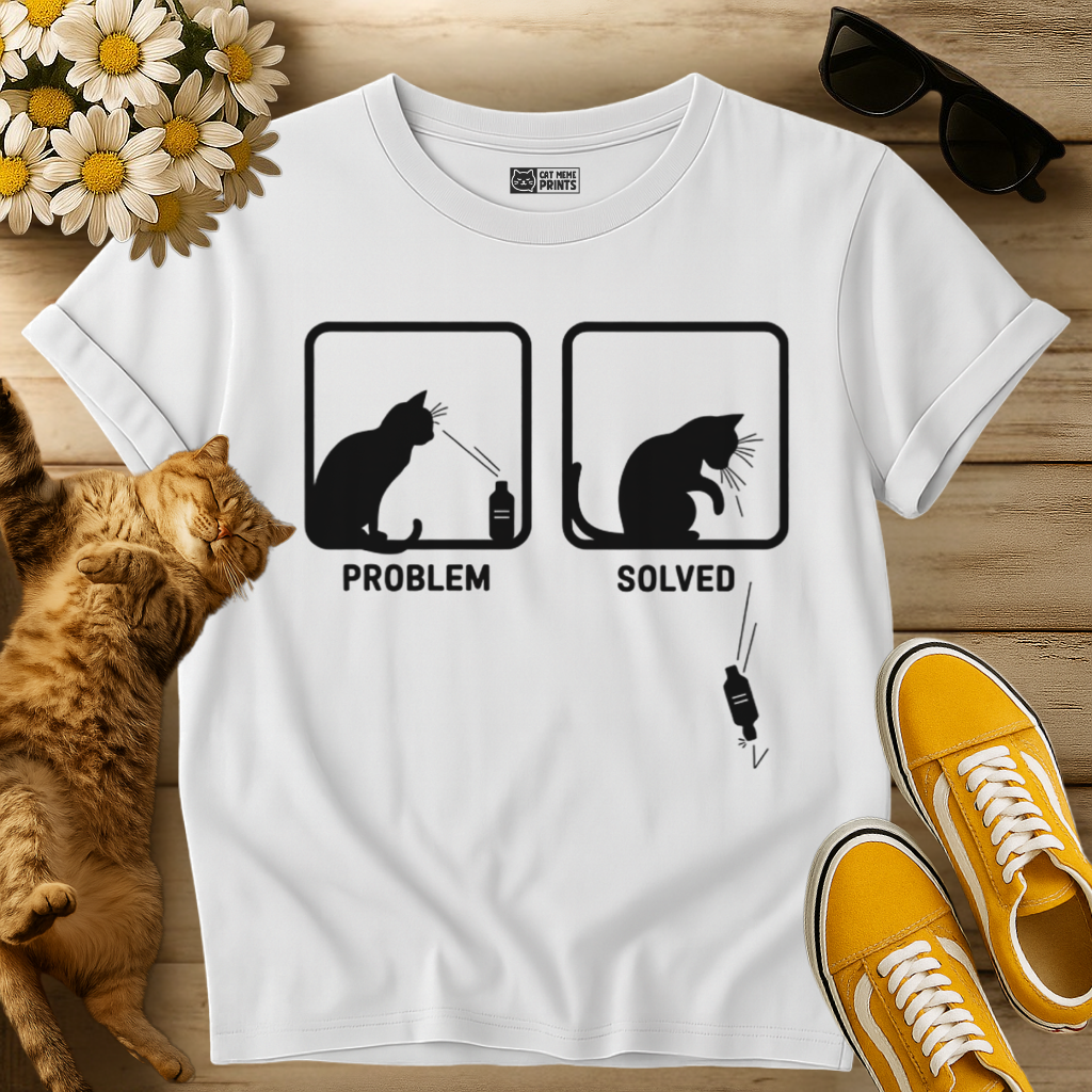 Funny Cat Problem Solved T-Shirt