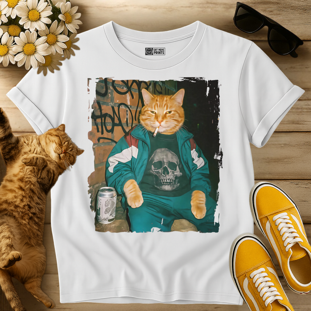 Gangster Cat Smoking T-Shirt