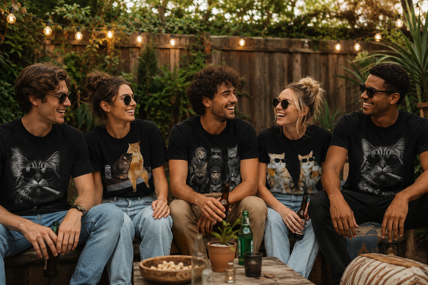 Bad Cat Club Collections| Bad kitty Shirt & Bad Cat Drinking Shirt, Bad Smoking Shirt