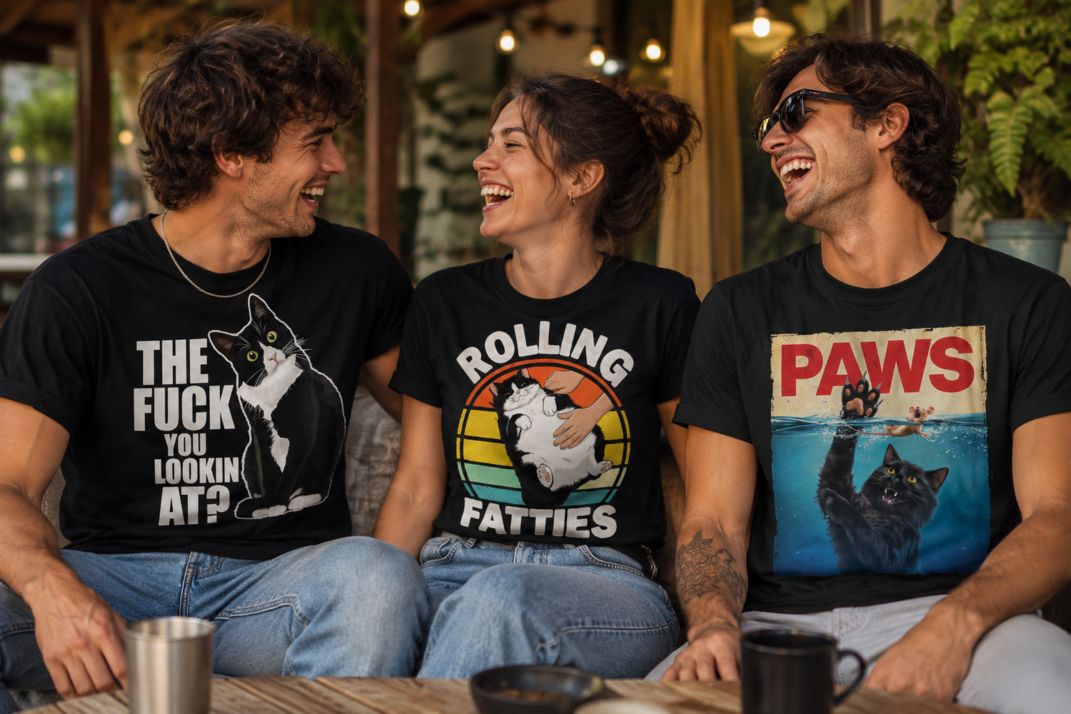 Funny cat t-shirts for cat lovers featuring sarcastic.