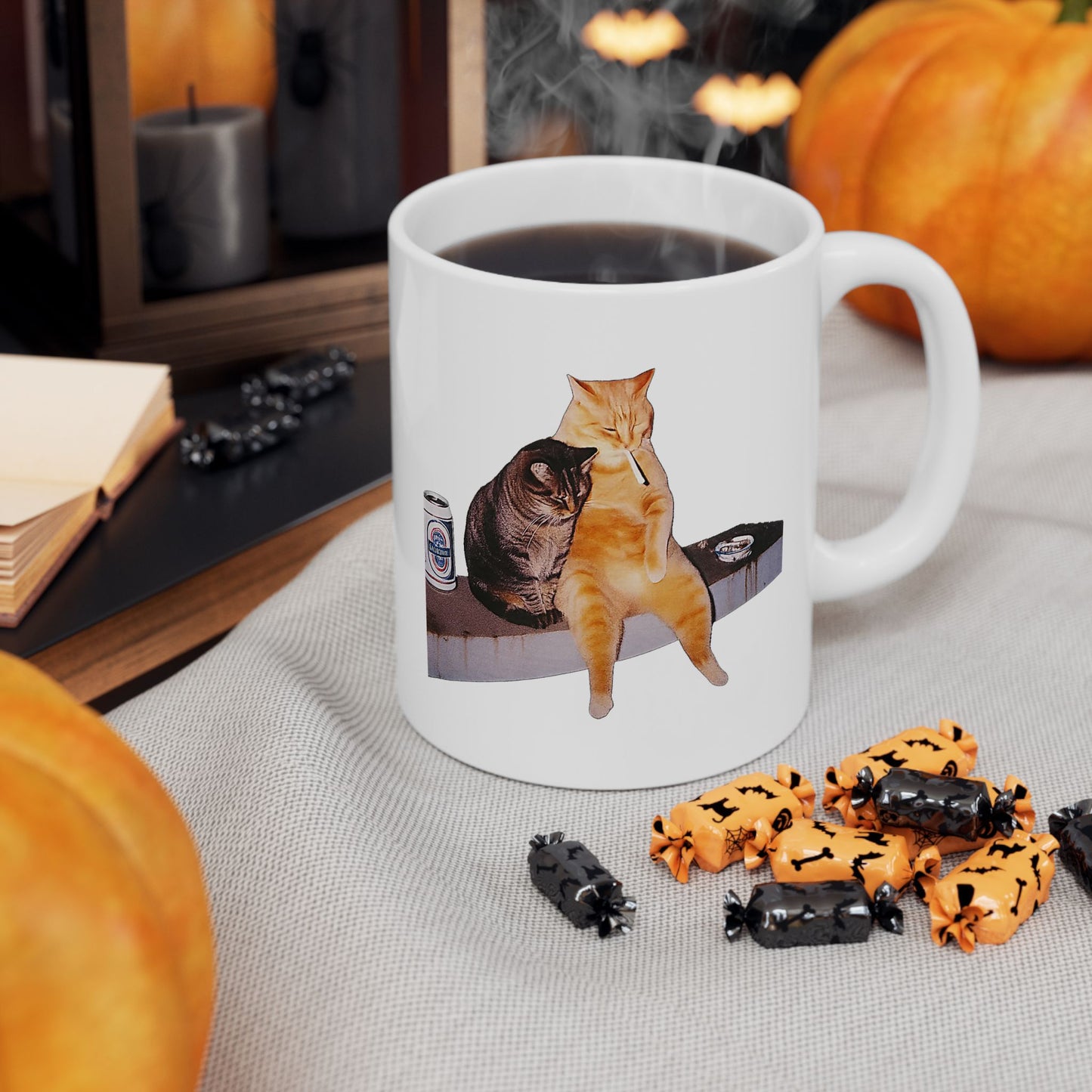 2 Cat Drinking and Smoking Mug
