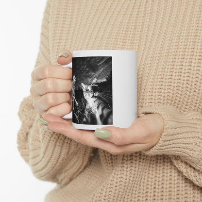 Cat Selfie with Skeleton Mug