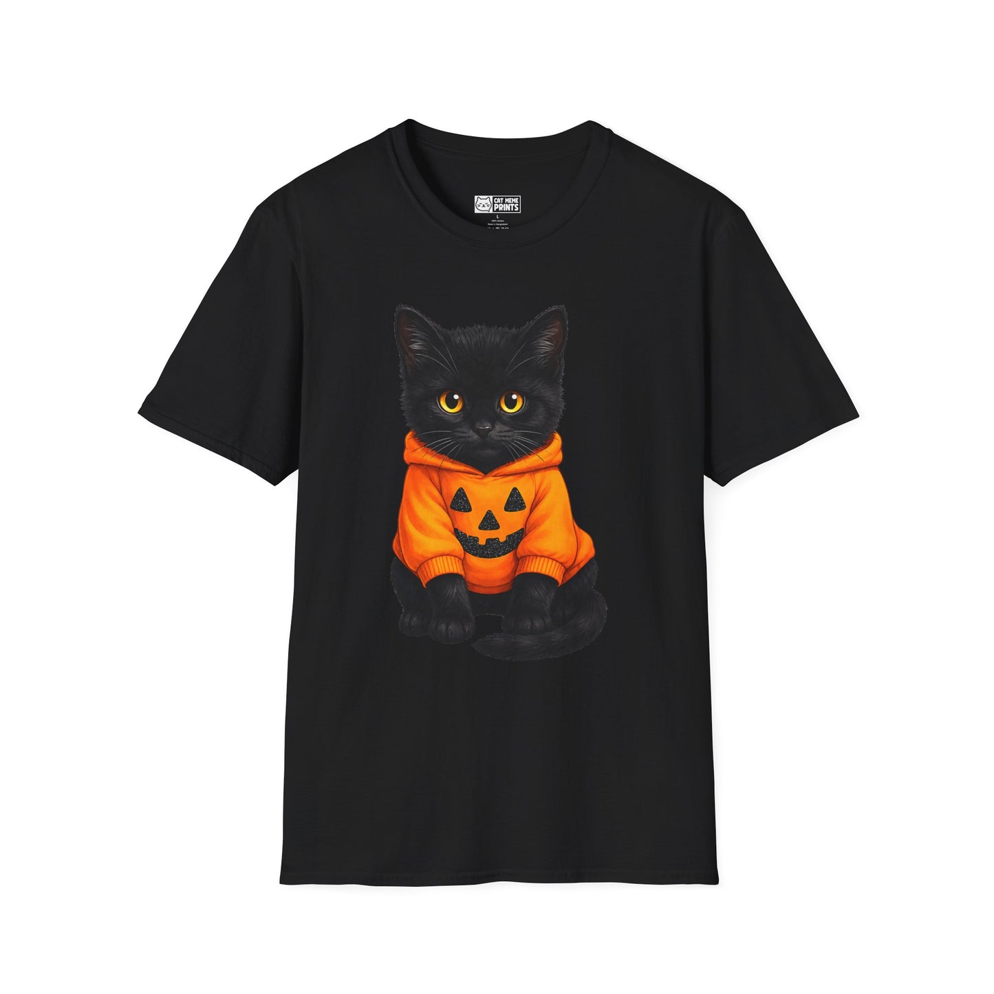 Cute Black Cat Pumpkin Halloween T-Shirt