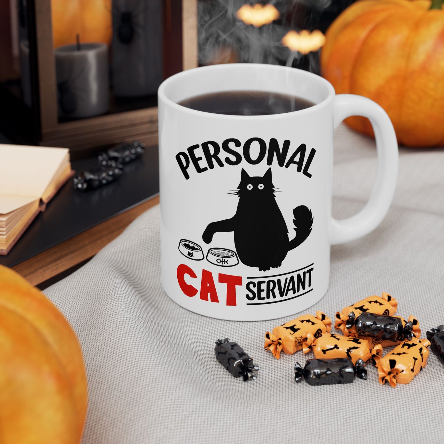 Black Cat Personal Cat Servant Mug