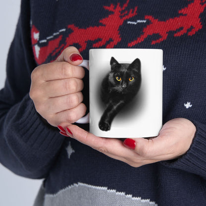 Black Cat Yellow Eyes Mug