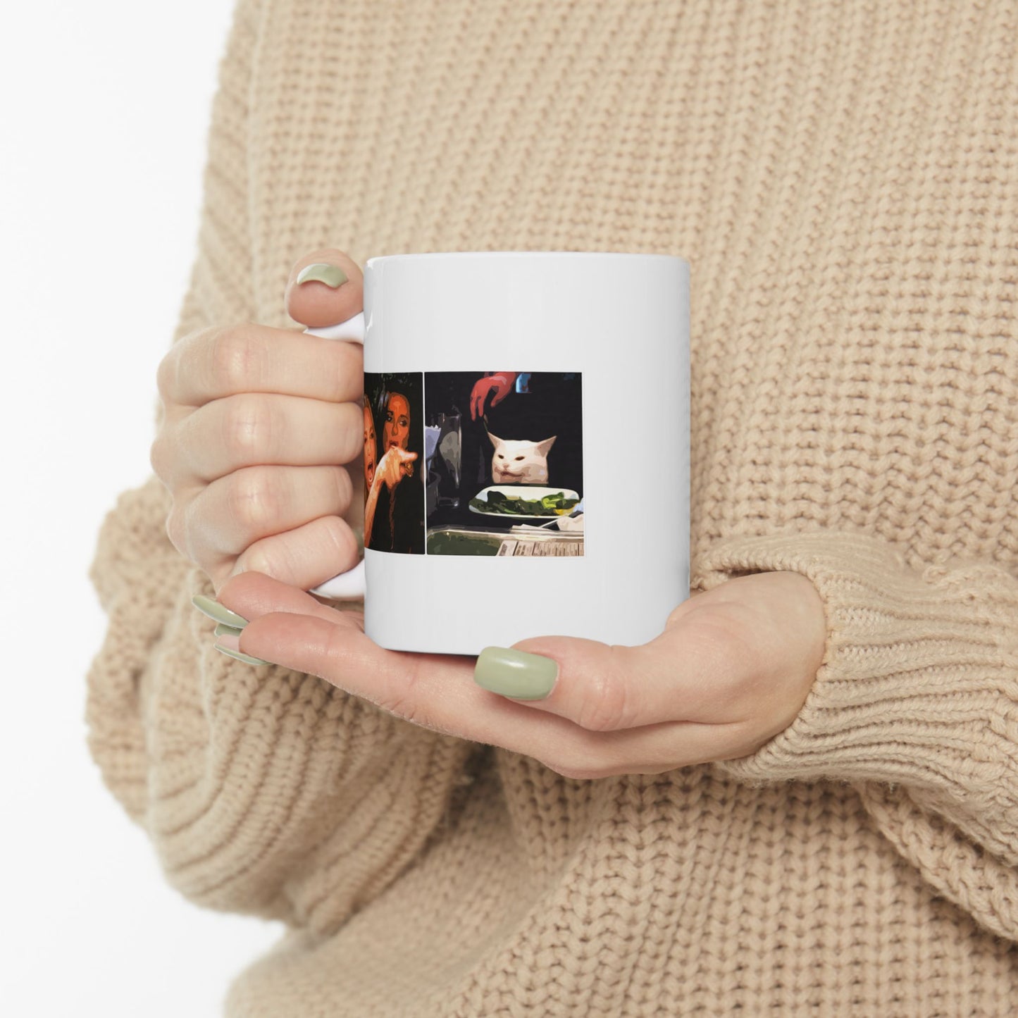 Woman Yelling at a Cat Meme Mug