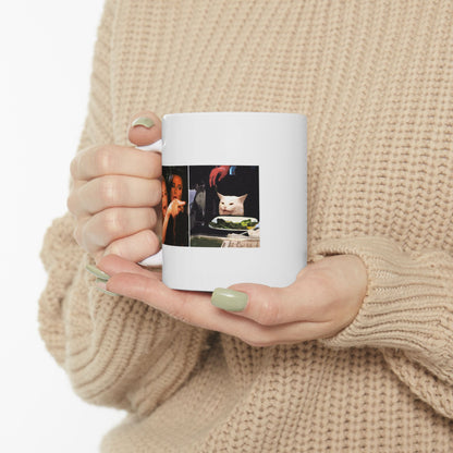 Woman Yelling at a Cat Meme Mug