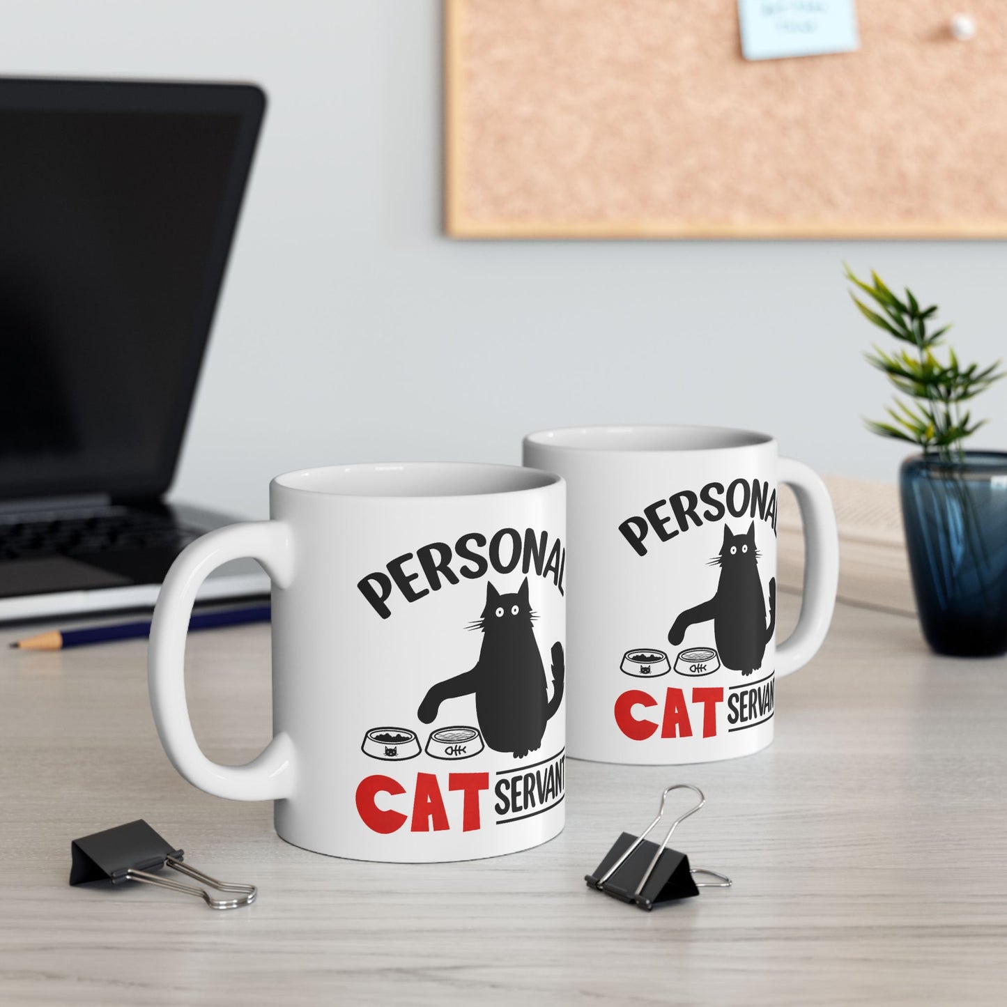 Black Cat Personal Cat Servant Mug