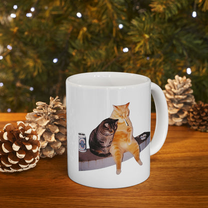 2 Cat Drinking and Smoking Mug