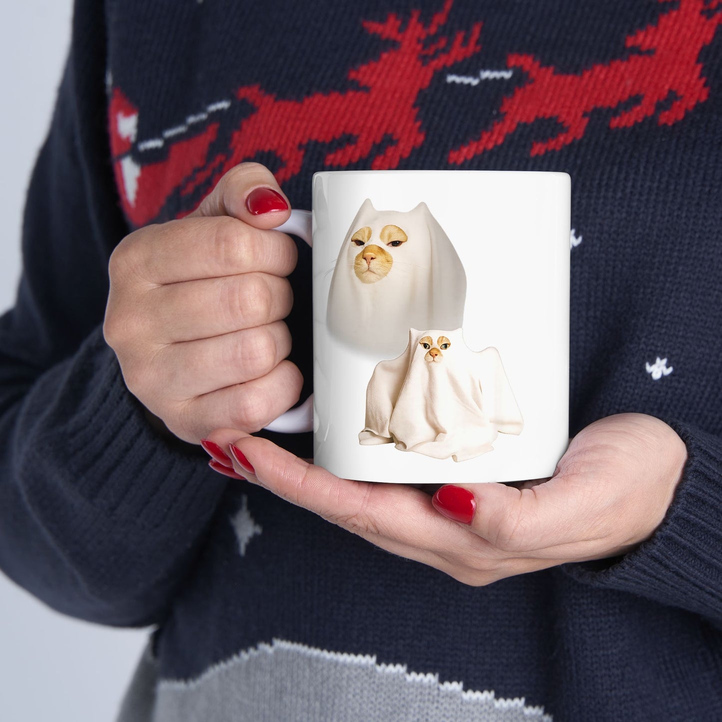 Ghost Cat Meme Mug
