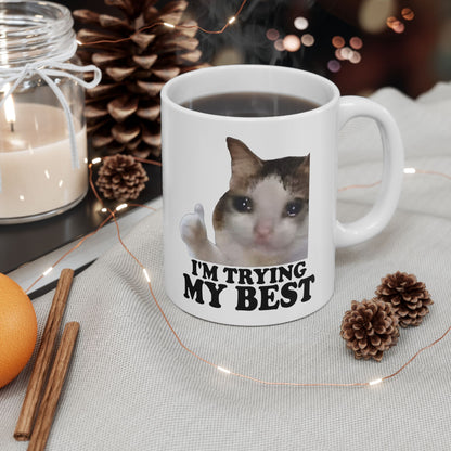 I'm Trying My Best Cat Mug