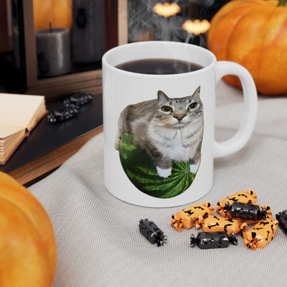 Watermelon Cat Meme Mug
