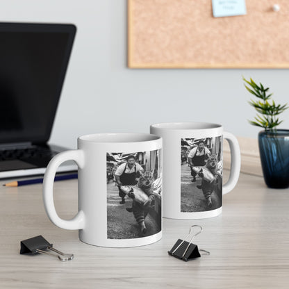 Cat Steals at the Fish Market Mug