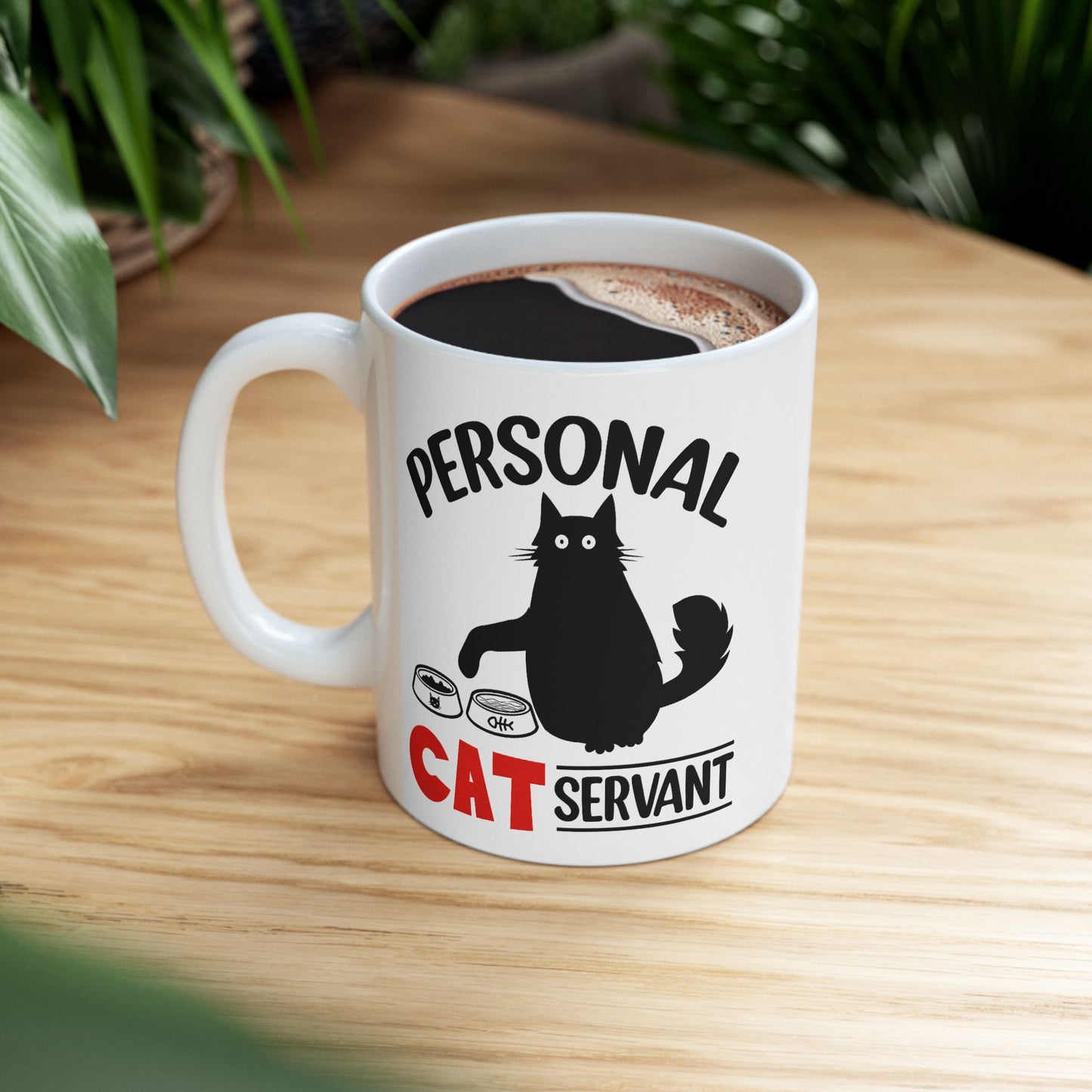 Black Cat Personal Cat Servant Mug