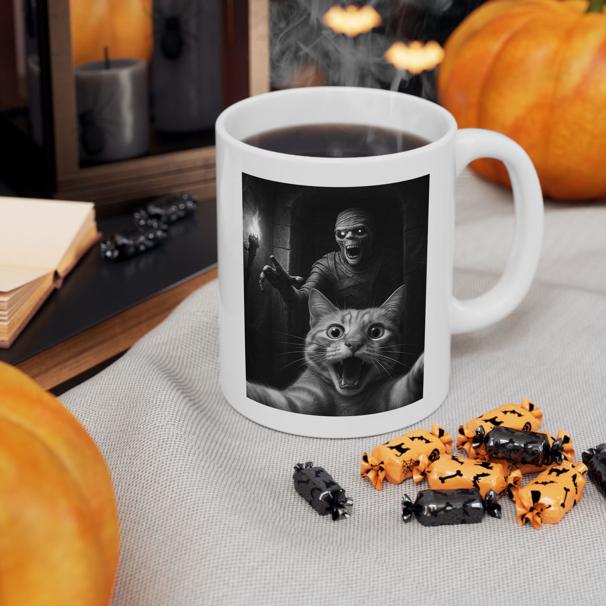 Cat Selfie with a Mummy Mug