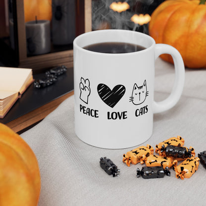 Peace Love Cats Mug