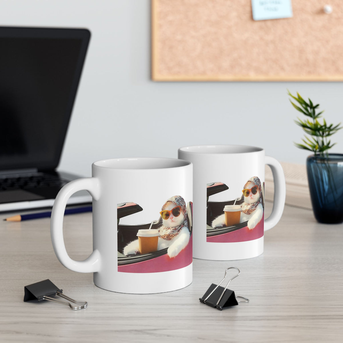 Cat Driving Meme Mug