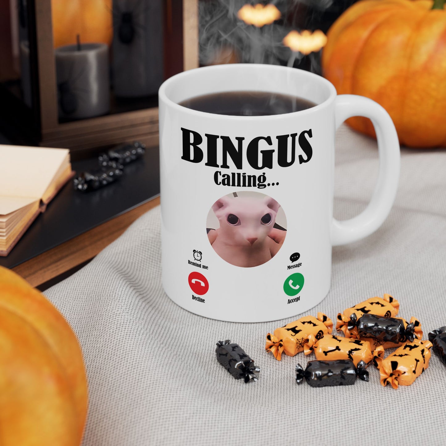 Cat Bingus Hairless is Calling Mug