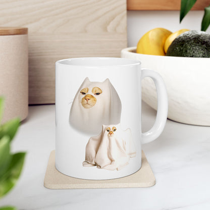 Ghost Cat Meme Mug
