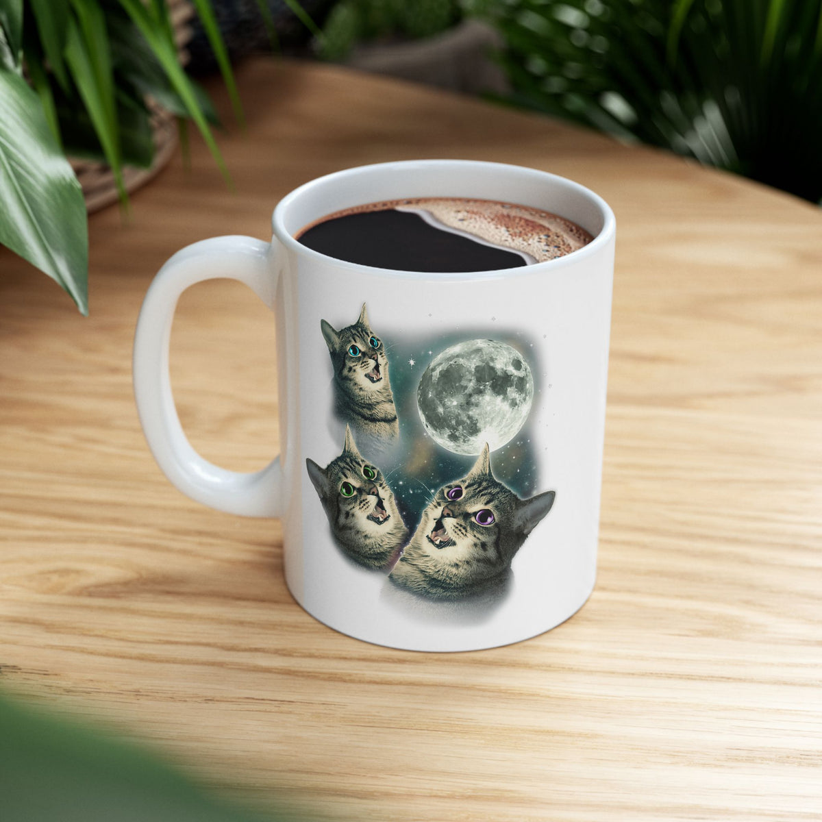 Three Cat Moon 3 Wolfs Cat Mug