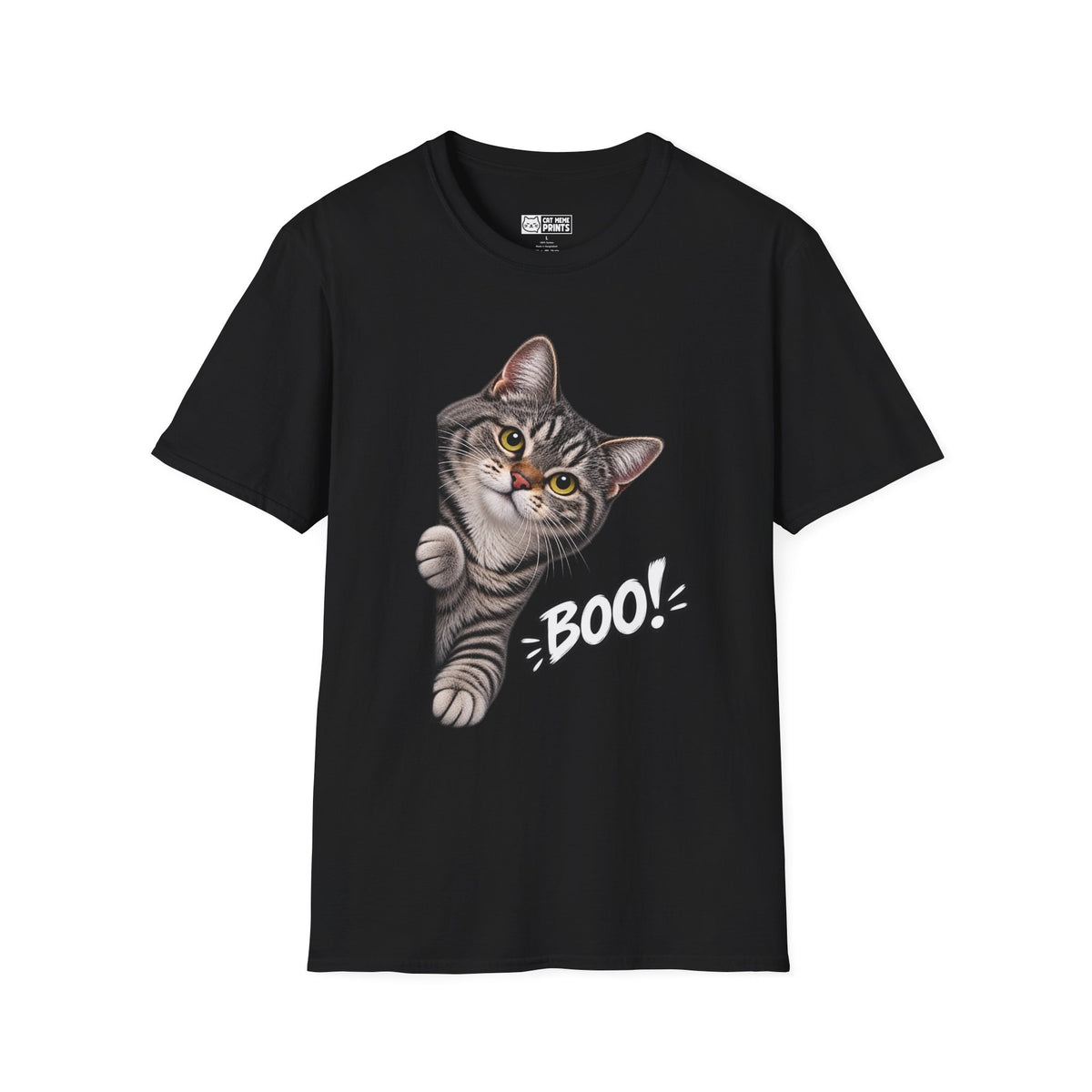 Gray Tabby Cat Boo T-Shirt